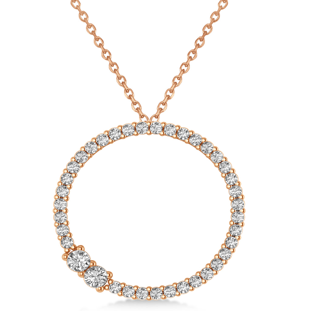 Lab Diamond Locked Circle of Life Pendant Necklace 14k Rose Gold (0.46ct)