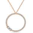 Lab Diamond Locked Circle of Life Pendant Necklace 14k Rose Gold (0.46ct)