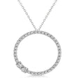 Lab Diamond Locked Circle of Life Pendant Necklace 14k White Gold (0.46ct)
