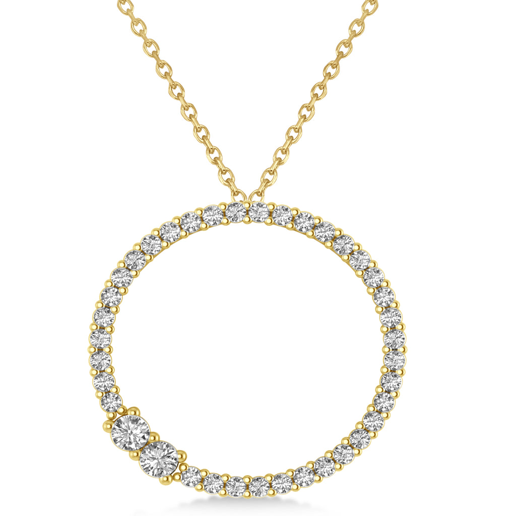 Lab Grown Diamond Locked Circle of Life Pendant Necklace 14k Yellow Gold (0.46ct)