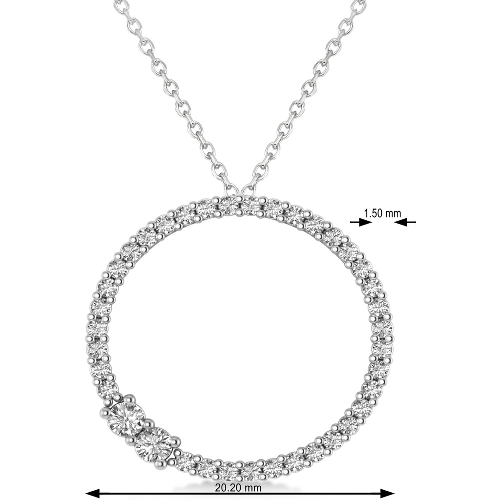 Moissanite Locked Circle of Life Pendant Necklace 14k White Gold (0.46ct)