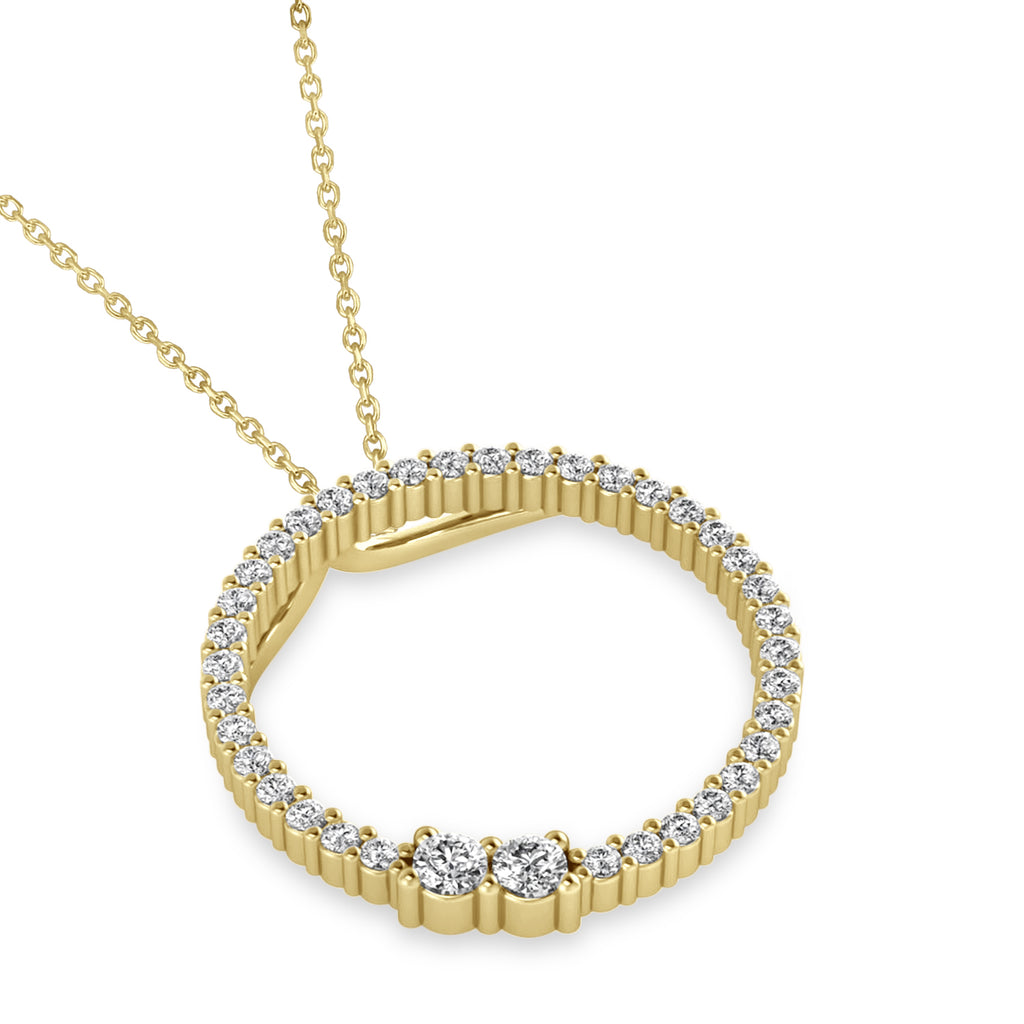 Moissanite Locked Circle of Life Pendant Necklace 14k Yellow Gold (0.46ct)