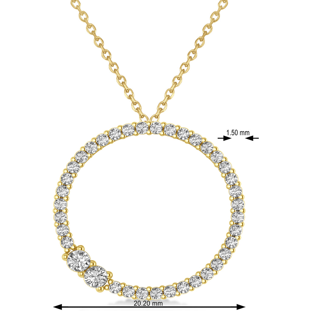 Moissanite Locked Circle of Life Pendant Necklace 14k Yellow Gold (0.46ct)