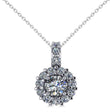 Round Diamond Halo Pendant Necklace 14k White Gold (0.53ct)
