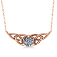 Celtic Round Diamond Pendant Necklace 14k Rose Gold (0.50ct)