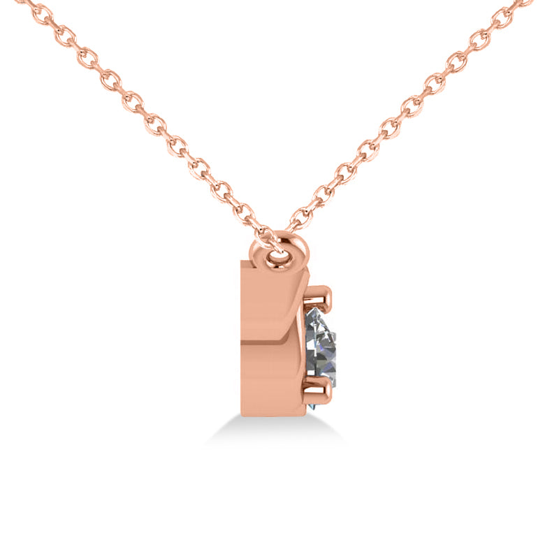 Celtic Round Diamond Pendant Necklace 14k Rose Gold (0.50ct)