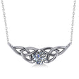 Celtic Round Diamond Pendant Necklace 14k White Gold (0.50ct)