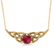 Celtic Round Ruby Pendant Necklace 14k Yellow Gold (0.60ct)