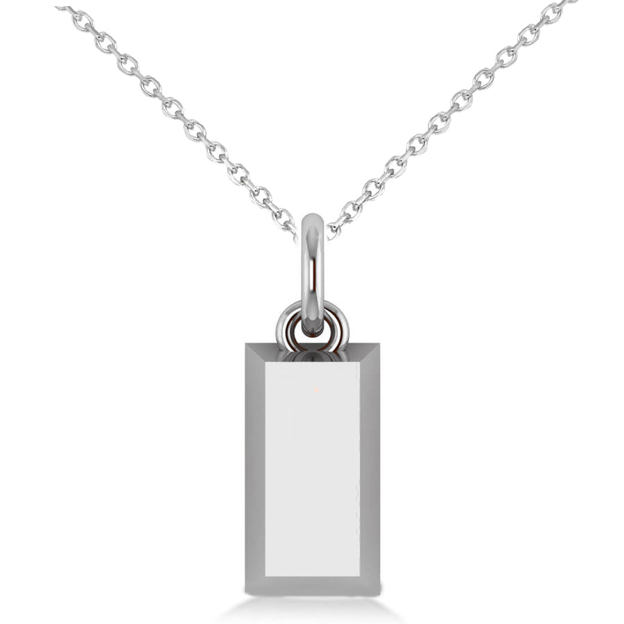 Gold Bullion Bar Pendant Necklace 14k White Gold