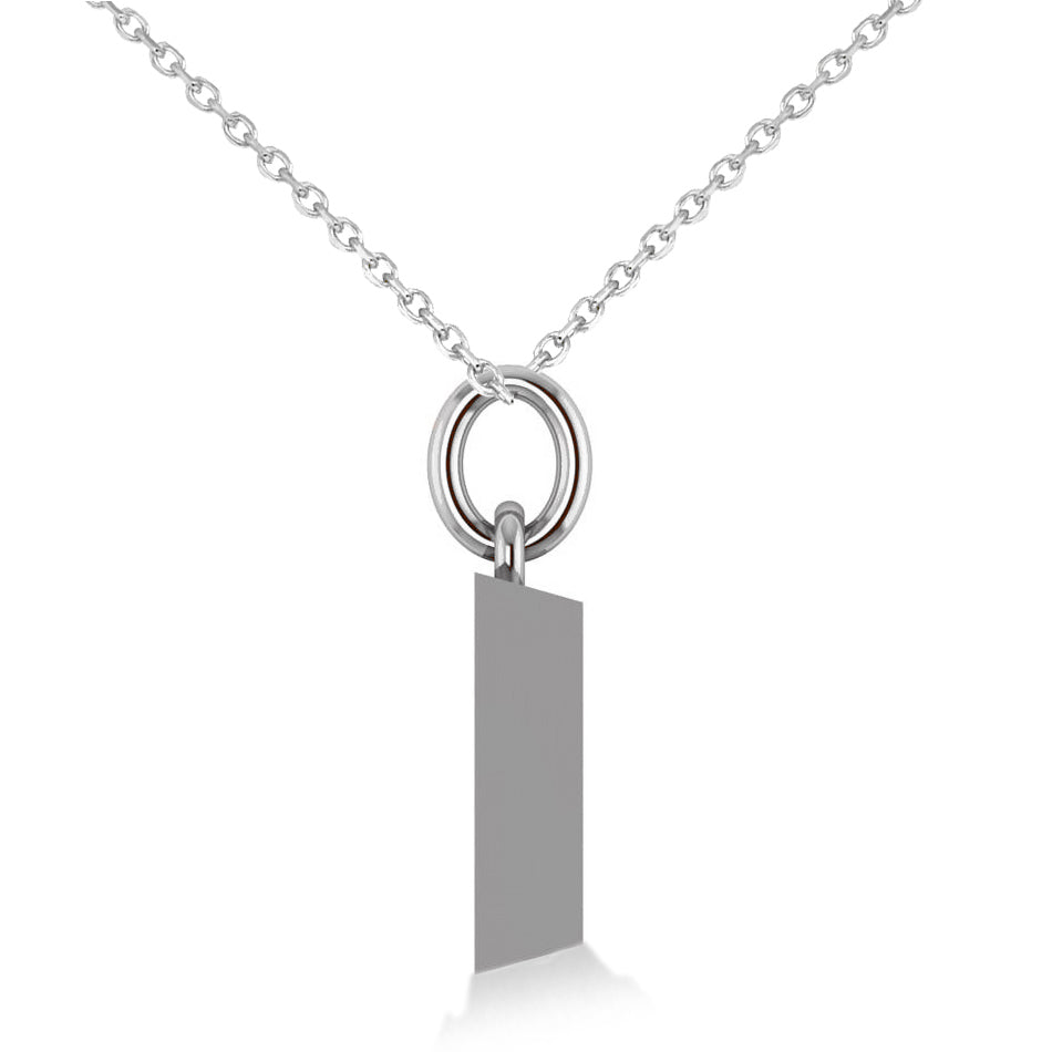Gold Bullion Bar Pendant Necklace 14k White Gold
