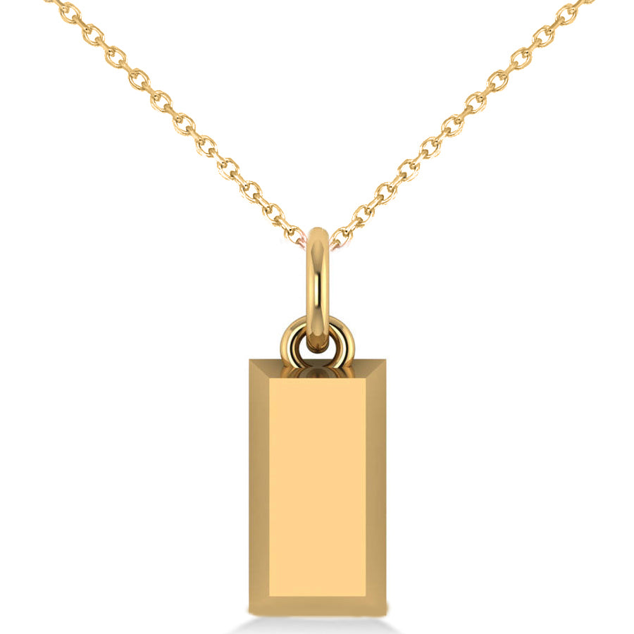Gold Bullion Bar Pendant Necklace 14k Yellow Gold