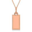 Large Gold Bullion Bar Pendant Necklace 14k Rose Gold