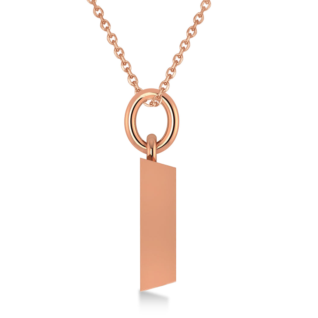 Large Gold Bullion Bar Pendant Necklace 14k Rose Gold