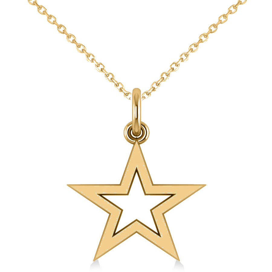 Star Shaped Pendant Necklace 14k Yellow Gold