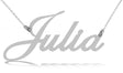 Personalized Script Font Nameplate Pendant Necklace Solid 14k White Gold