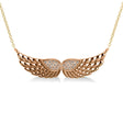 Diamond Angel Wings Pendant Necklace 14k Rose Gold (0.11ct)