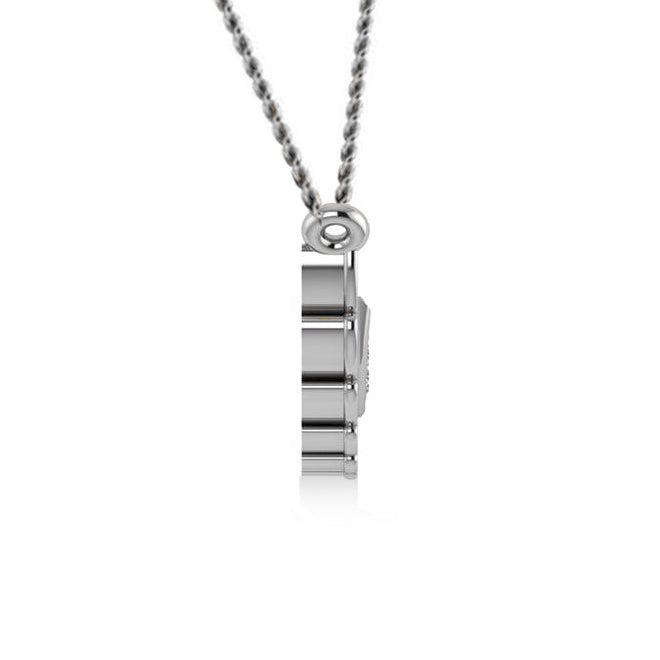 Diamond Angel Wings Pendant Necklace 14k White Gold (0.11ct)