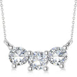 Three Stone Diamond Pendant Necklace 14k White Gold (1.00ct)