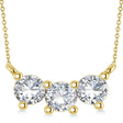 Three Stone Diamond Pendant Necklace 14k Yellow Gold (1.00ct)