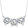 Three Stone Diamond Pendant Necklace 14k White Gold (1.50ct)