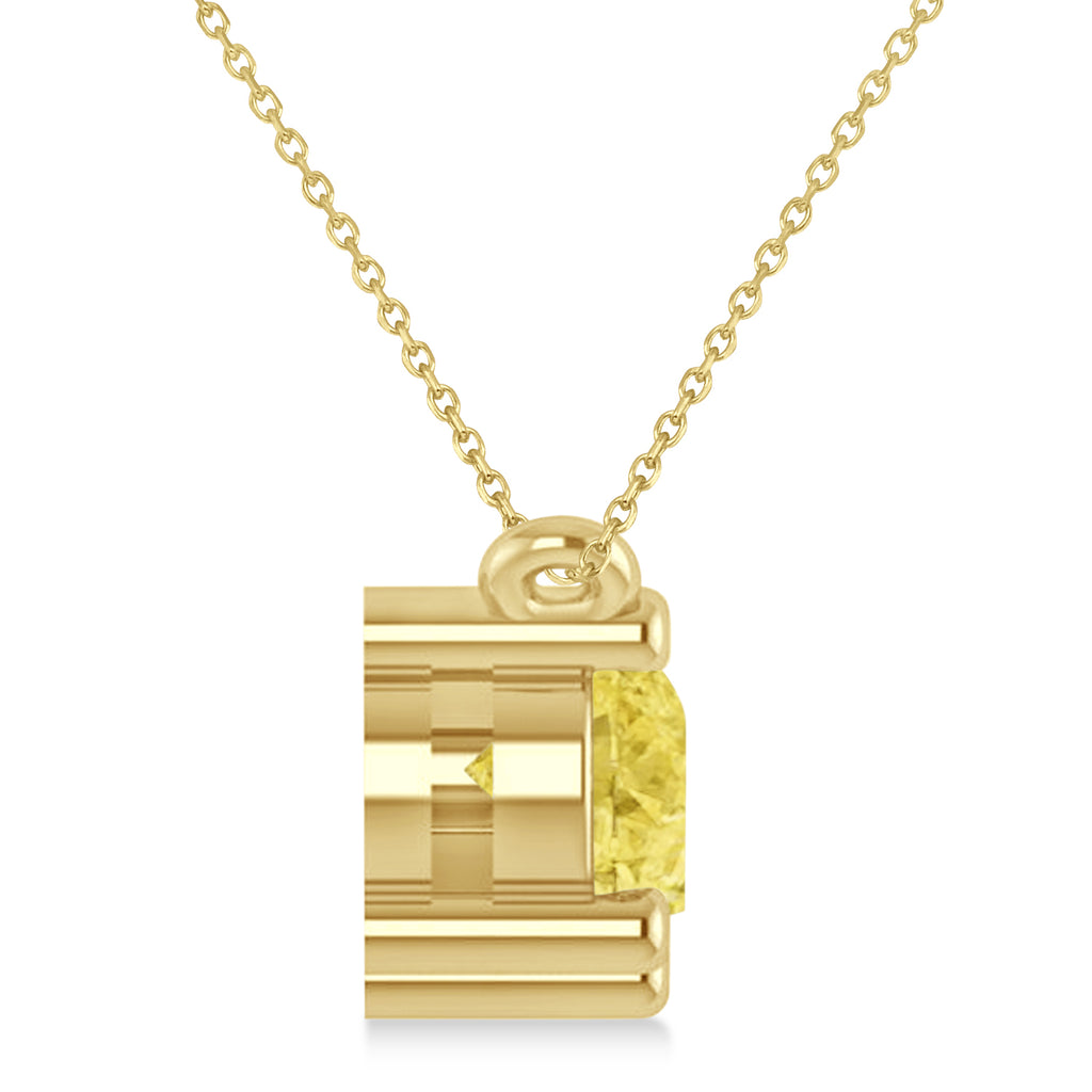 Three Stone Diamond & Yellow Diamond Pendant Necklace 14k Yellow Gold (1.50ct)