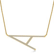 Personalized Diamond Large Tilted Initial Necklace 14k Yellow Gold
