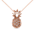 Diamond Pineapple Fashion Pendant Necklace 14K Rose Gold (0.10ct)