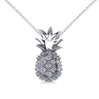 Diamond Pineapple Fashion Pendant Necklace 14K White Gold (0.10ct)