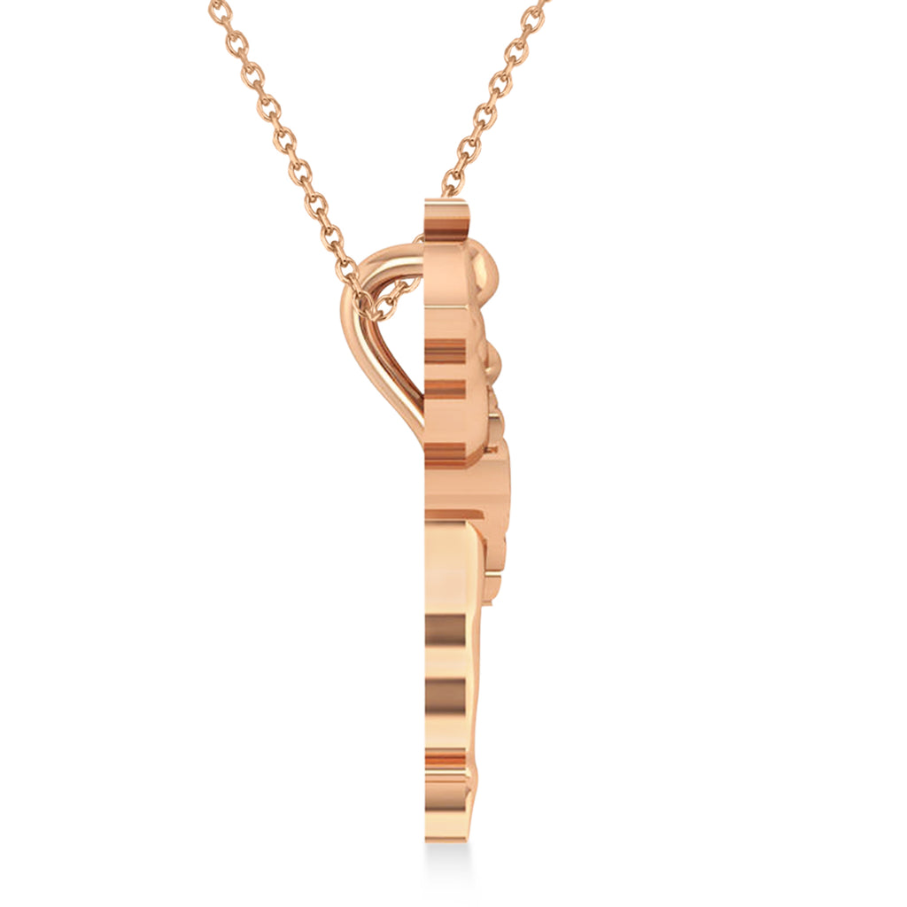 Graceful Ballerina Pose Pendant Necklace 14k Rose Gold