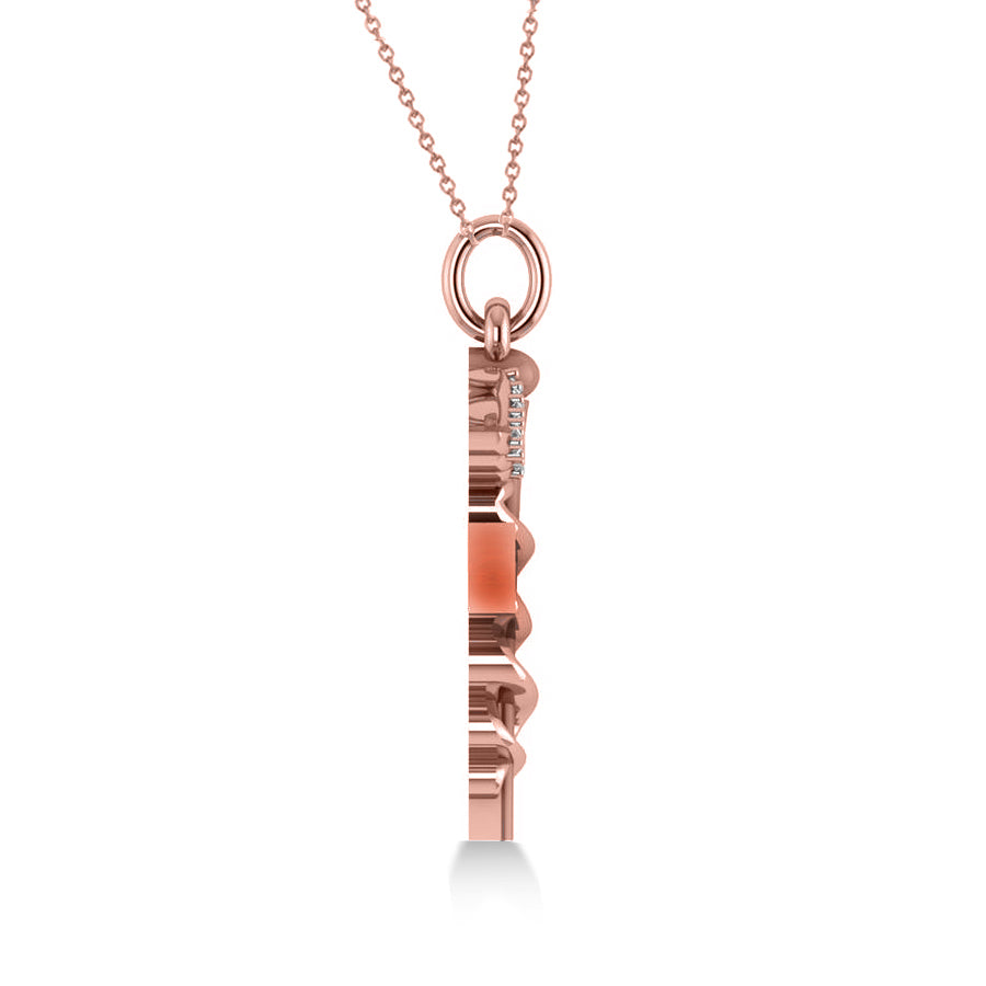 Diamond Caduceus RN Medical Symbol Pendant 14k Rose Gold (0.13ct)