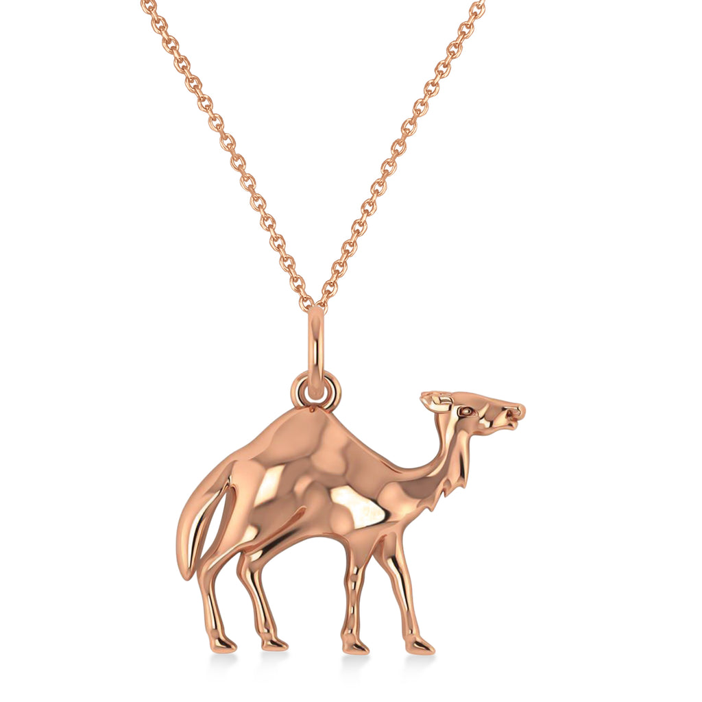 Camel Charm Pendant Necklace 14K Rose Gold