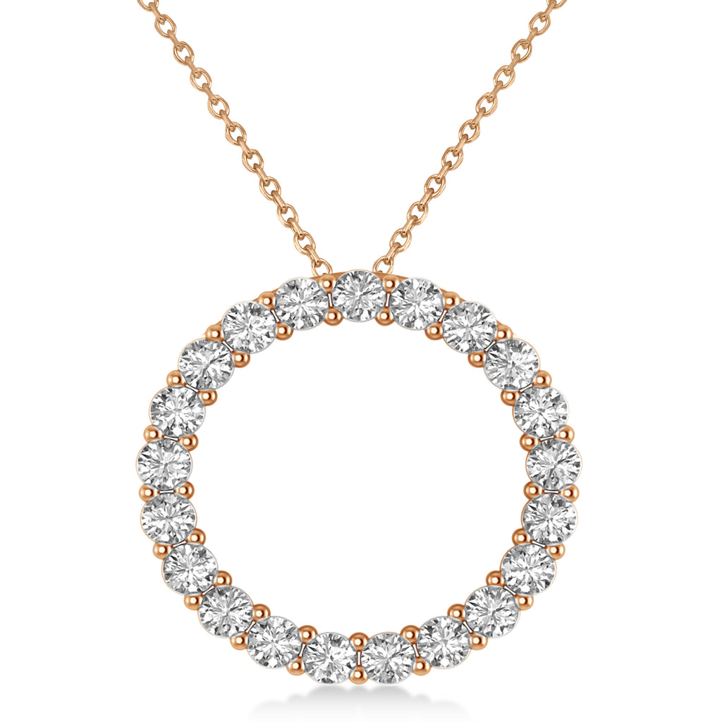 Lab Diamond Circle of Life Pendant Necklace 14k Rose Gold (2.10ct)