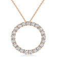 Lab Diamond Circle of Life Pendant Necklace 14k Rose Gold (2.10ct)