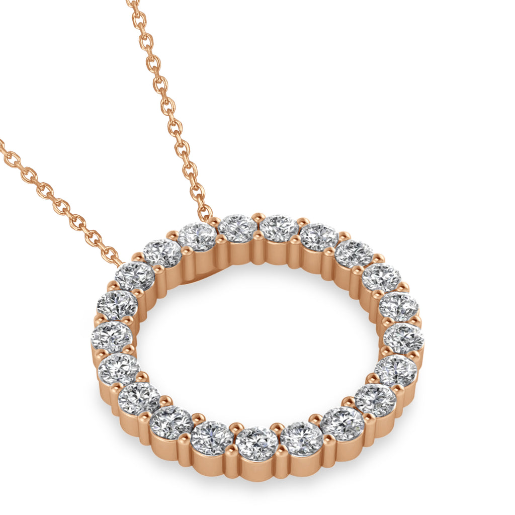 Lab Diamond Circle of Life Pendant Necklace 14k Rose Gold (2.10ct)