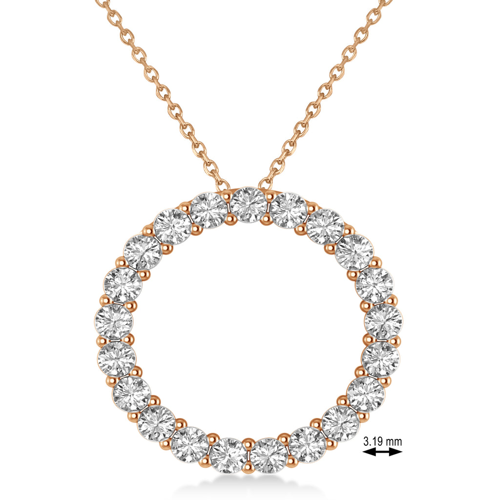 Lab Diamond Circle of Life Pendant Necklace 14k Rose Gold (2.10ct)