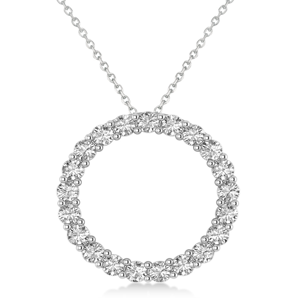 Lab Grown Diamond Circle of Life Pendant Necklace 14k White Gold (2.10ct)