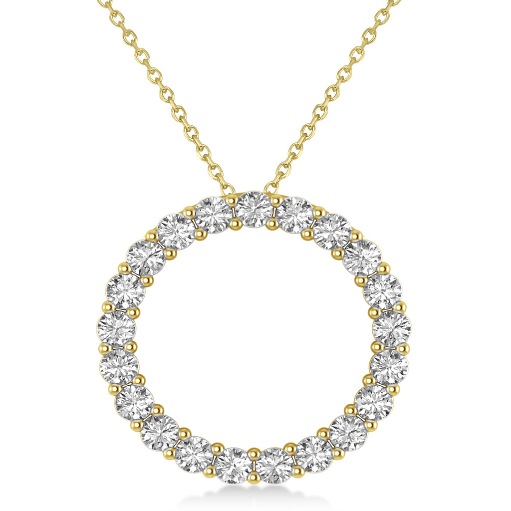 Moissanite Circle of Life Pendant Necklace 14k Yellow Gold (2.10ct)