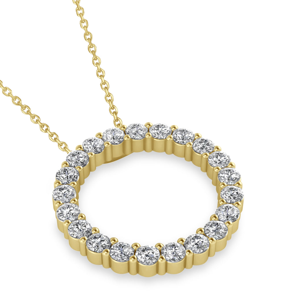 Moissanite Circle of Life Pendant Necklace 14k Yellow Gold (2.10ct)