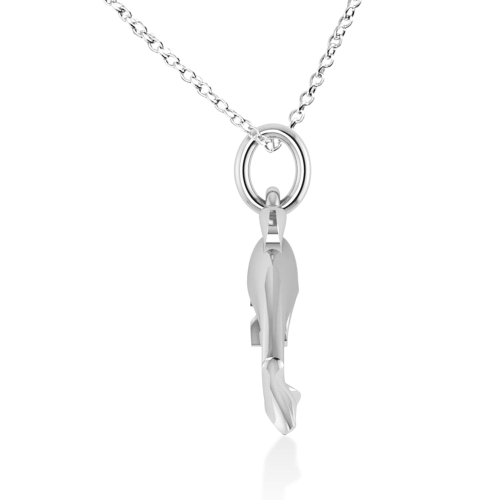 Dolphin Pendant Necklace 14k White Gold