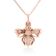 Diamond Bee Pendant Necklace 14k Rose Gold (0.10ct)