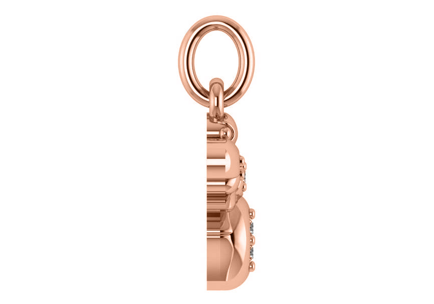 Diamond Bee Pendant Necklace 14k Rose Gold (0.10ct)