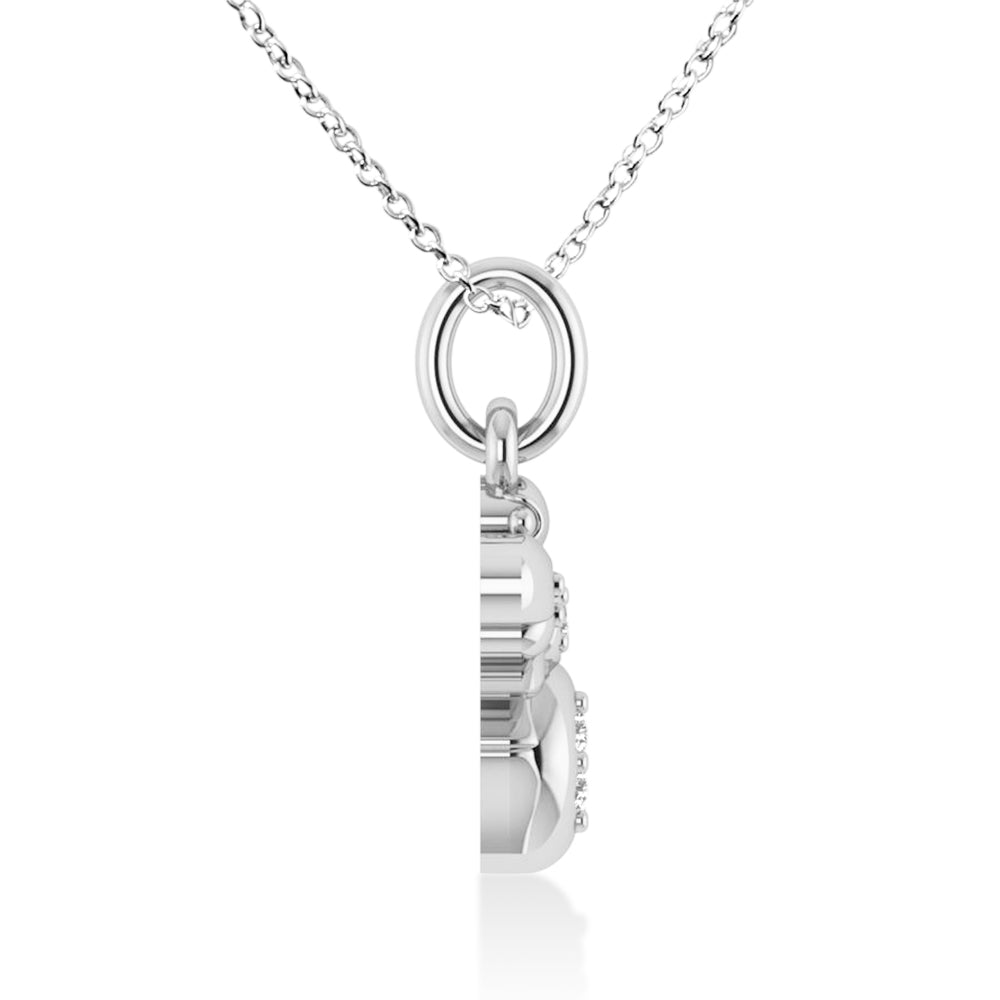 Diamond Bee Pendant Necklace 14k White Gold (0.10ct)