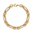 Paper Clip Round Link Chain Bracelet 14K Yellow Gold