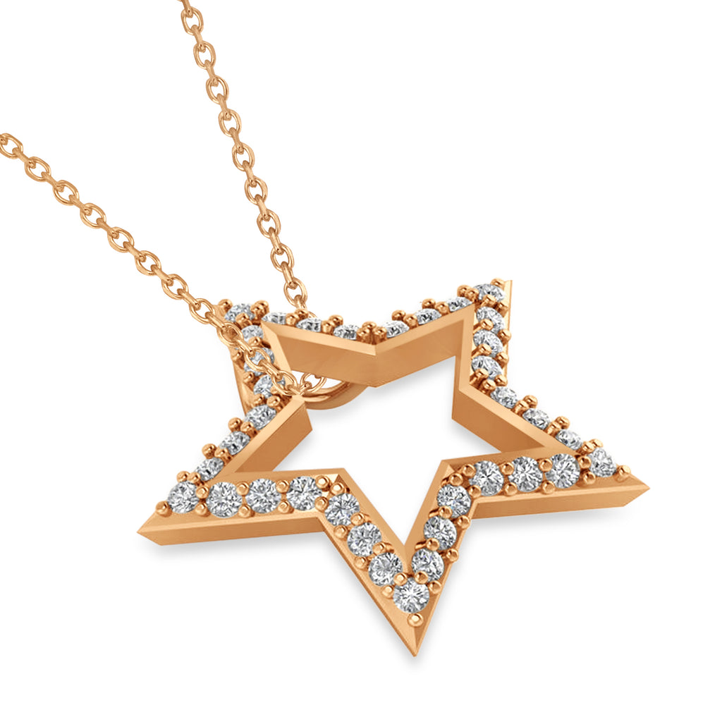 Galaxy Star Diamond Accented Pendant 14k Rose Gold (0.35ct)