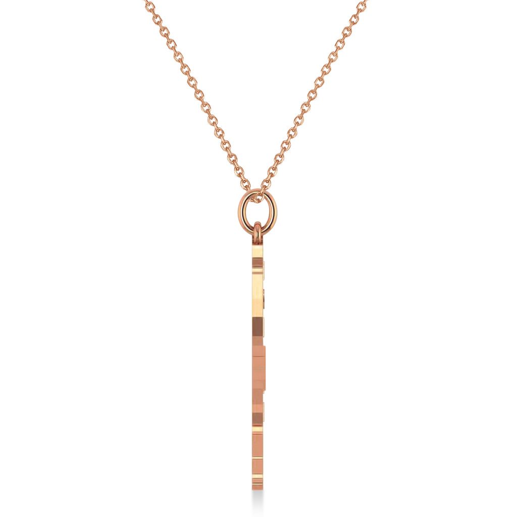Israel Map Pendant Necklace with Jewish Star 14K Rose Gold
