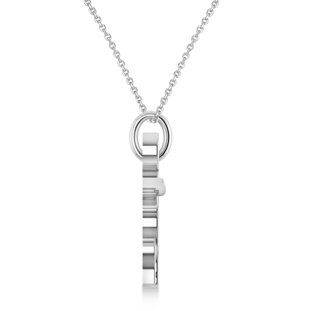 Elephant Charm Pendant Necklace 14K White Gold