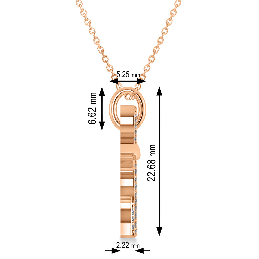 Diamond Elephant Pendant Necklace 14k Rose Gold (0.34ct)