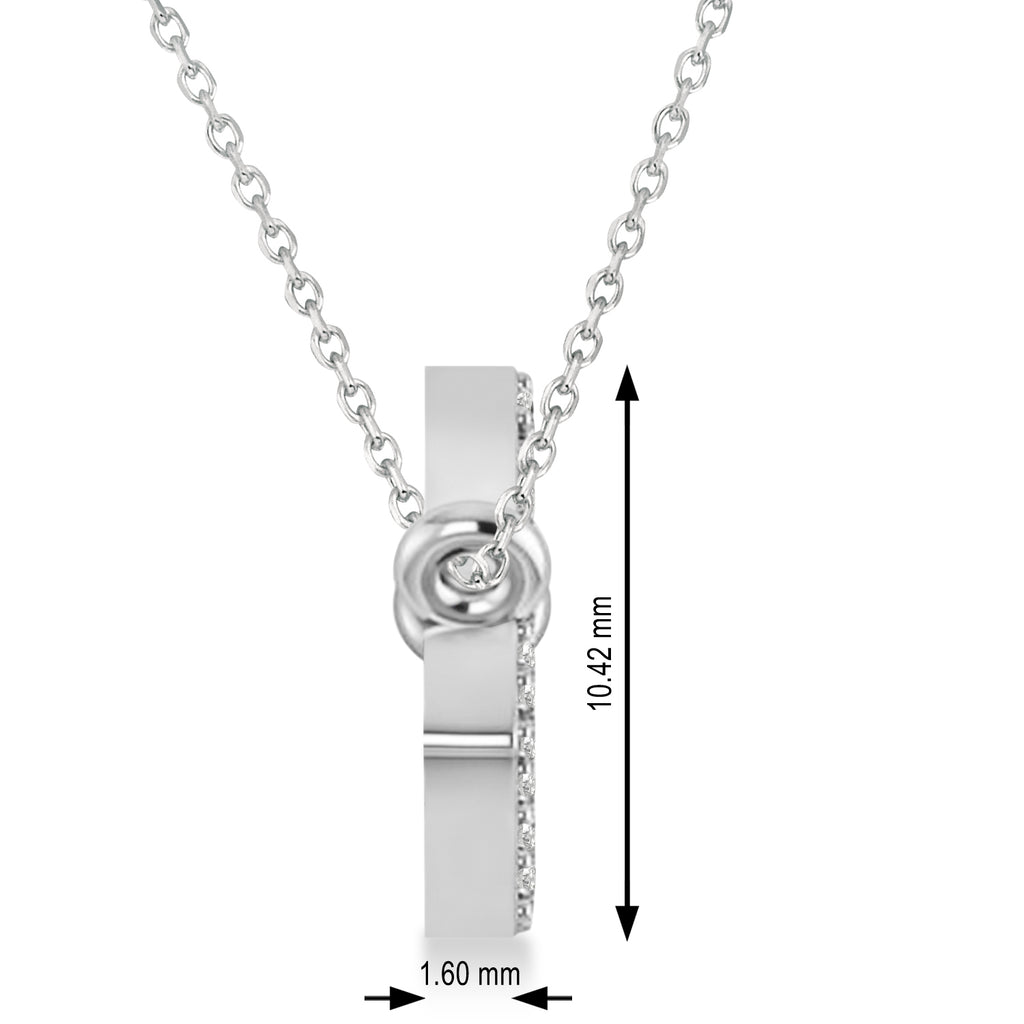 Personalized Diamond Name Pendant Necklace 14k White Gold