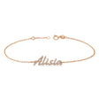 Personalized Diamond Name Anklet 14k Rose Gold