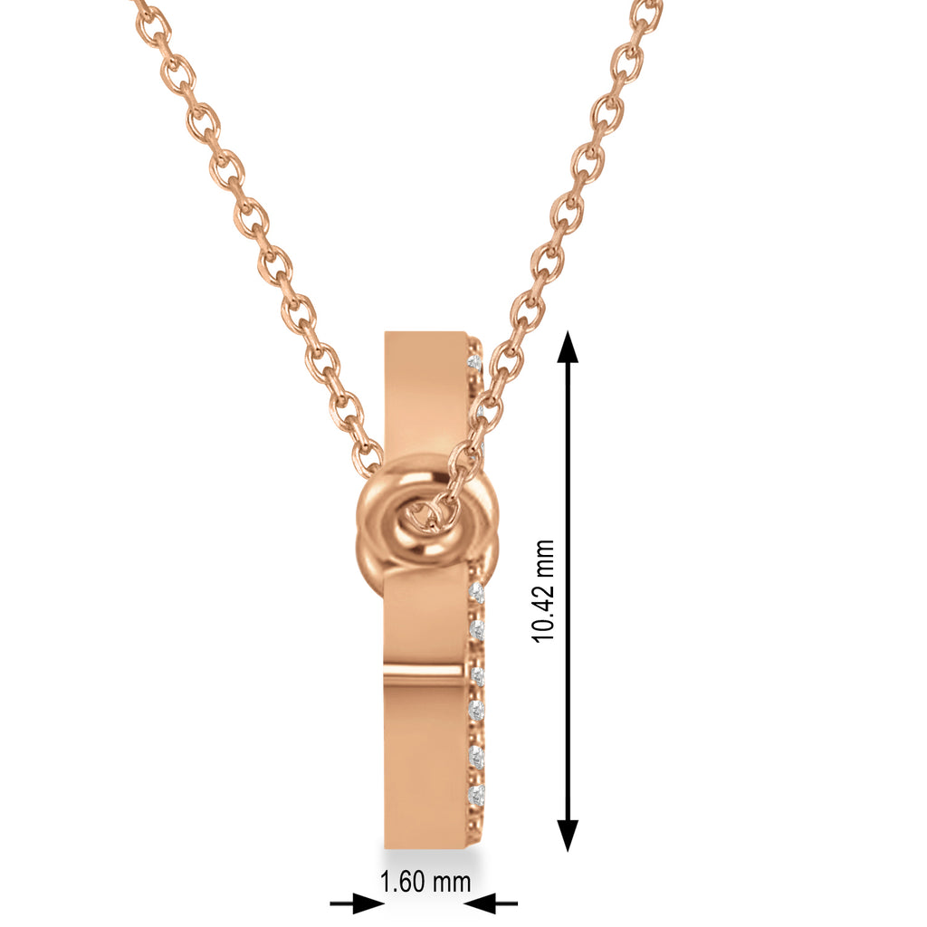 Personalized Lab Diamond Name Pendant Necklace 14k Rose Gold